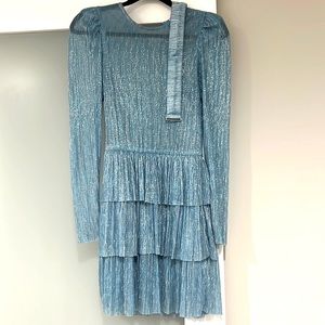 Sabrina Musayev x Revolve Shimmer Blue Mini Dress